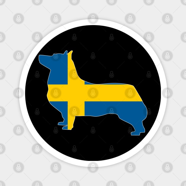 Swedish Vallhund Sweden Flag Filled Magnet by DPattonPD